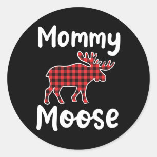 Mummy Moose Matching Family Merry Xmas In July Wom Classic Round Sticker