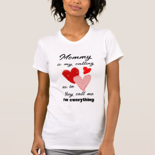 Mummy Mothers Day Funny Quote Red Pink Hearts  T-Shirt