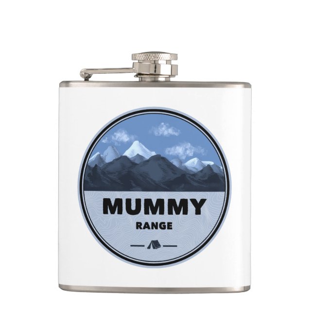 Mummy Mountain Range Colorado Camping Hip Flask (Front)