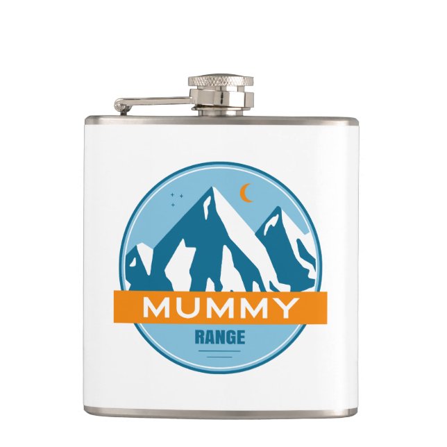 Mummy Mountain Range Colorado Hip Flask (Front)