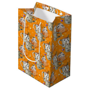 Mummy Mug Halloween Pattern Medium Gift Bag