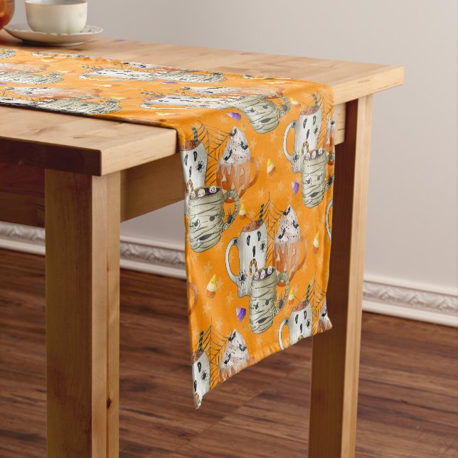 Mummy Mugs Halloween  Short Table Runner (In Situ)