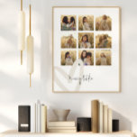 Mummy multi photo cream heart elegant stylish poster<br><div class="desc">Family mummy personalised script elegant multi photo cream natural heart birthday,  Christmas,  mothers day home decor gift.</div>