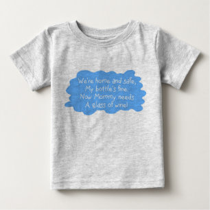 Mummy Needs Wine Blue Baby T-Shirt