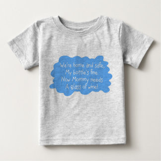 Mummy Needs Wine Blue Baby T-Shirt