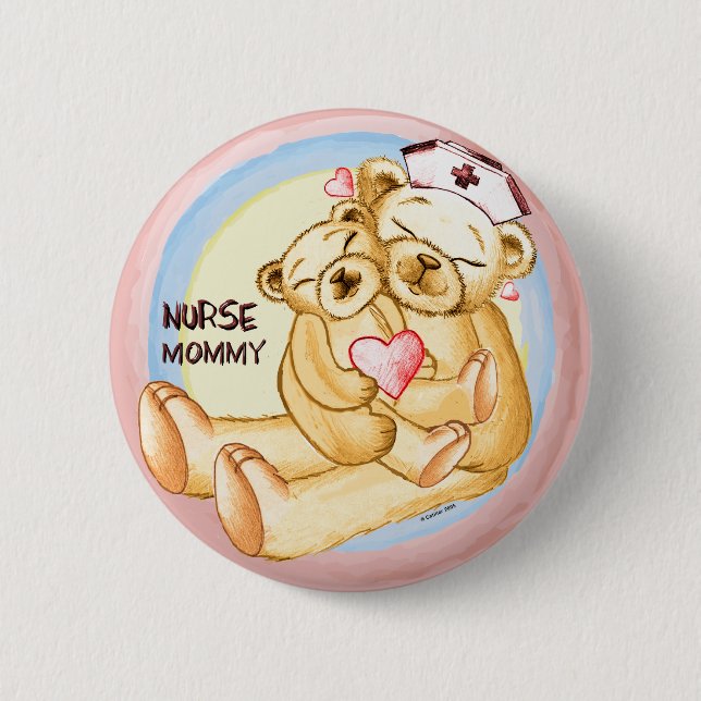 Mummy nurse  6 cm round badge (Front)