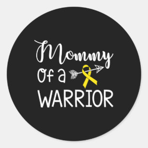Mummy of A Warrior Childhood Cancer Awareness Classic Round Sticker