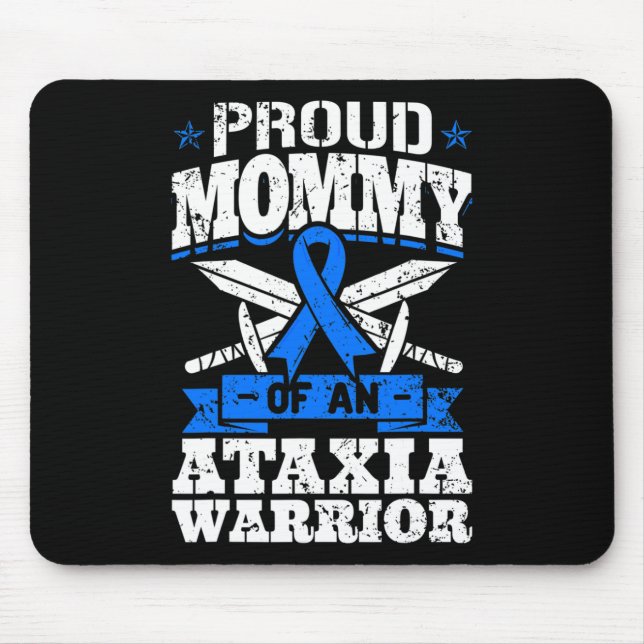 Mummy Of An Ataxia Warrior Awareness Ribbon Dystax Mouse Pad (Front)