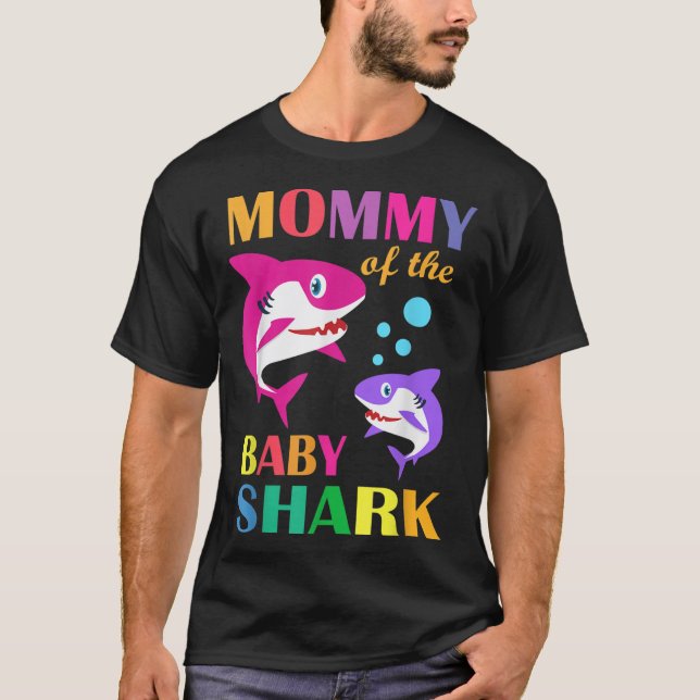 Mummy Of The Baby Birthday Shark Mummy Shark Mothe T-Shirt (Front)