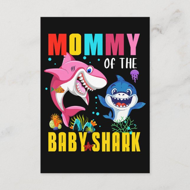Mummy Of The Baby Shark Funny Gifts Enclosure Card (Front)