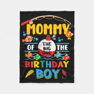 Mummy Of The Big One Fishing 1st Birthday Ofishall Fleece Blanket