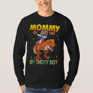 Mummy Of The Birthday Boy Dabbing Unicorn Riding D T-Shirt
