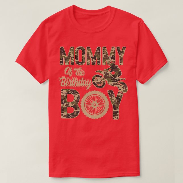 Mummy of the Birthday Boy Dirt Bike 4th B-day Part T-Shirt (Design Front)