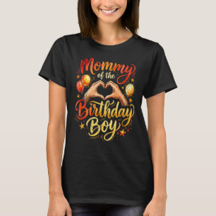 Mummy of the Birthday Boy Heart Hands Party Shirt