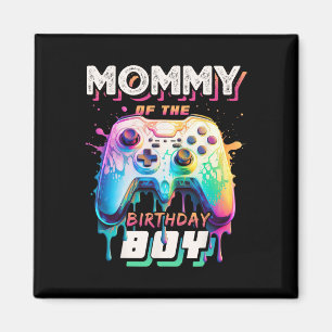 Mummy Of The Birthday Boy Matching Video Game Birt Magnet