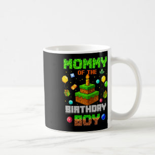 Mummy Of The Birthday Boy Party Video Gamer Pixel  Coffee Mug