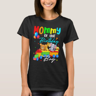 Mummy Of The Birthday Boys Train Family Safari Ani T-Shirt