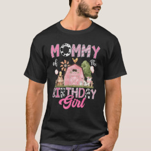 Mummy Of The Birthday Girl Farm Cow Pink 1St Birth T-Shirt