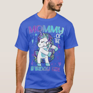 Mummy of the Birthday Girl Flossing Unicorn Mum Mo T-Shirt