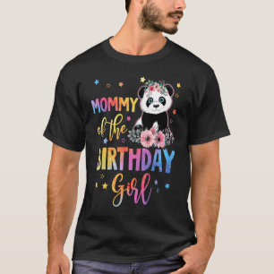 Mummy Of The Birthday Girl Panda Bear Mother Flow T-Shirt