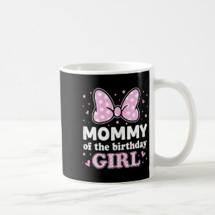 Mummy of the birthday girl pink bow family coffee mug