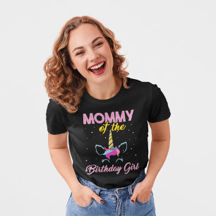 Mummy of the Birthday Girl Unicorn Mum Tri-Blend Shirt