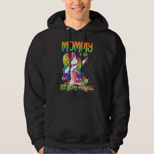 Mummy Of The Birthday Princess Dabbing Unicorn Gir Hoodie