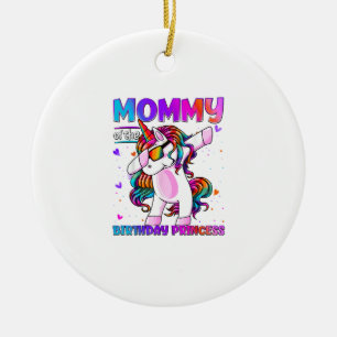 Mummy of the Birthday Princess Girl Dabbing Unicor Ceramic Ornament
