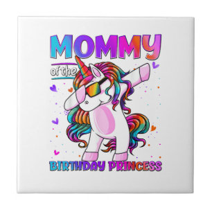 Mummy of the Birthday Princess Girl Dabbing Unicor Ceramic Tile