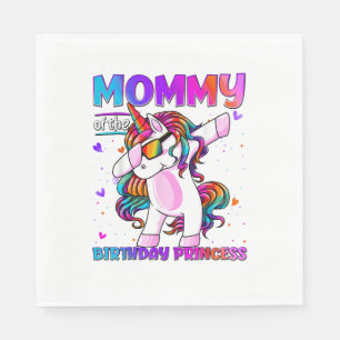 Mummy of the Birthday Princess Girl Dabbing Unicor Napkin