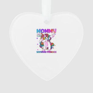 Mummy of the Birthday Princess Girl Dabbing Unicor Ornament
