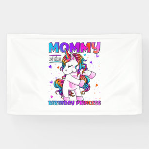Mummy of the Birthday Princess Girl Flossing Unico Banner