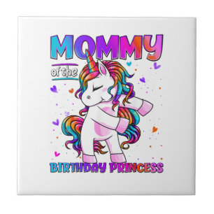 Mummy of the Birthday Princess Girl Flossing Unico Ceramic Tile