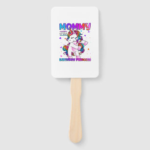 Mummy of the Birthday Princess Girl Flossing Unico Hand Fan