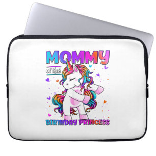 Mummy of the Birthday Princess Girl Flossing Unico Laptop Sleeve