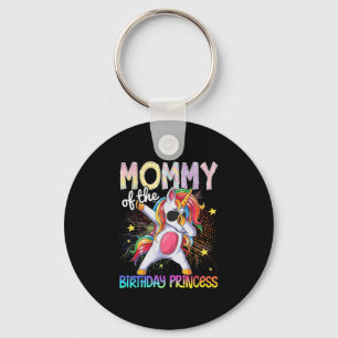Mummy Of The Birthday Princess Unicorn Dabbing  Key Ring
