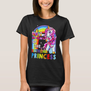 Mummy Of The Birthday Princess Unicorn Rainbow Mot T-Shirt