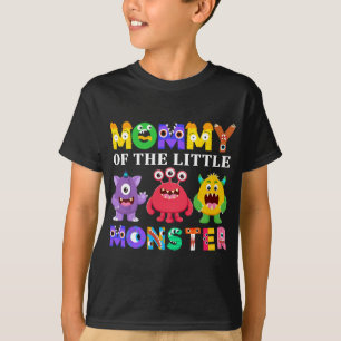 Mummy Of The Little Monster Birthday Party Family  T-Shirt