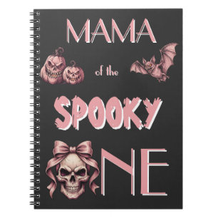 Mummy of the Spooky One Pink Skull and Bat Notebook