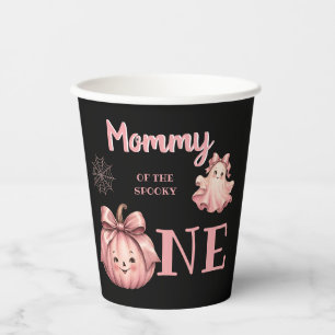 Mummy of the Spooky One Pinkoween Retro Ghost Paper Cups
