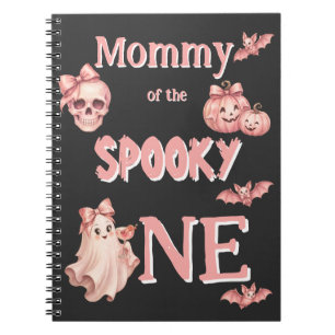 Mummy of the Spooky One Retro Pinkoween Party Notebook