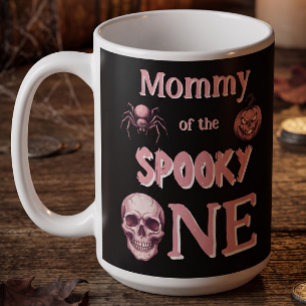 Mummy of the Spooky One Vintage Pink Skull Coffee Mug