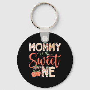 Mummy of The Sweet One Peach 1st Birthday Girl Key Ring
