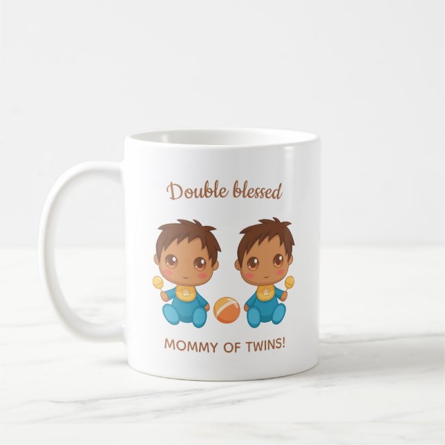 Mummy of Twins Baby Boys Coffee Mug (Left)