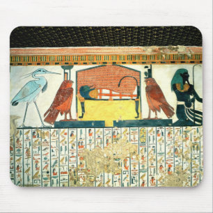 Mummy on a funeral bed with various divinities mouse pad