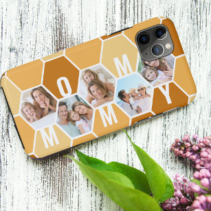 Mummy or 5 Letter Name Honeycomb Photo Collage Case-Mate iPhone Case