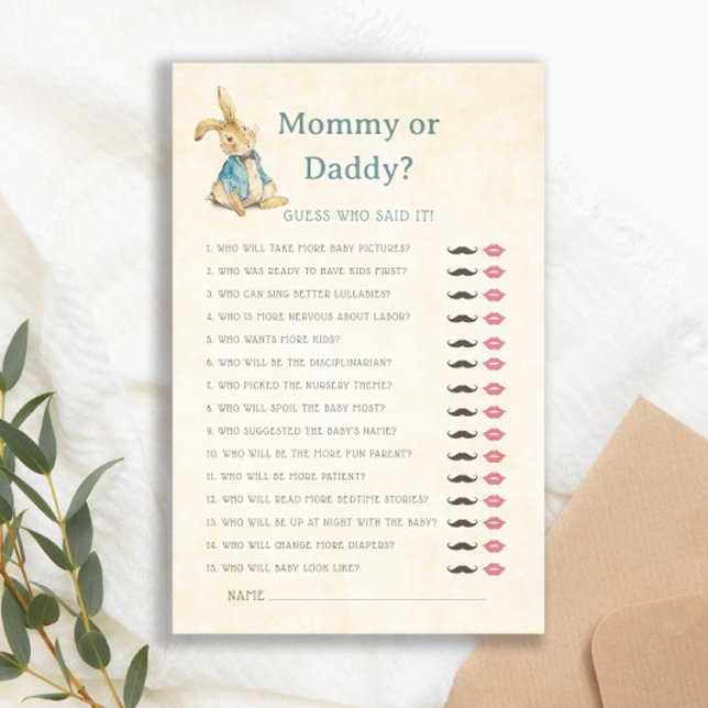 Mummy or Daddy Baby Shower Game Peter The Rabbit (Creator Uploaded)