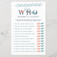 Mummy or Daddy Game Under the Sea Baby Shower