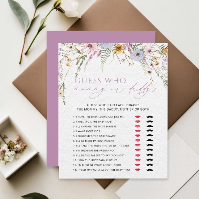 Mummy or Daddy Girl Wildflower Baby Shower Game (Creator Uploaded)