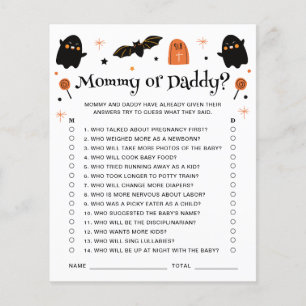 Mummy Or Daddy Halloween Baby Shower Game